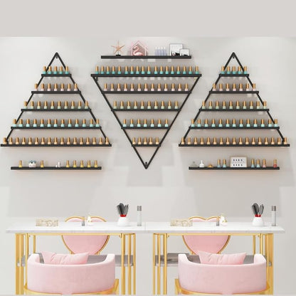 Elegant Gold Wall Mounted Nail Polish Rack - Image 6