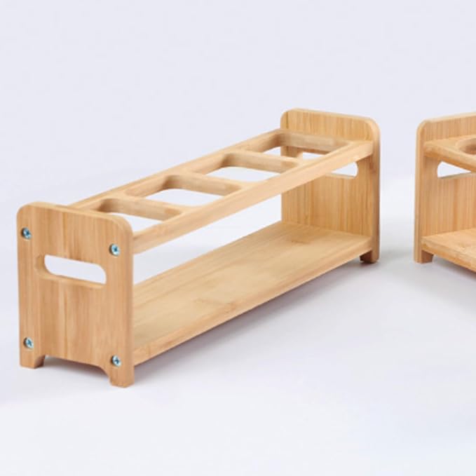 4 Holes Oil Bottle Rack, Wood Multifunctional Storage Rack, Anti Slip Seasoning - Image 3