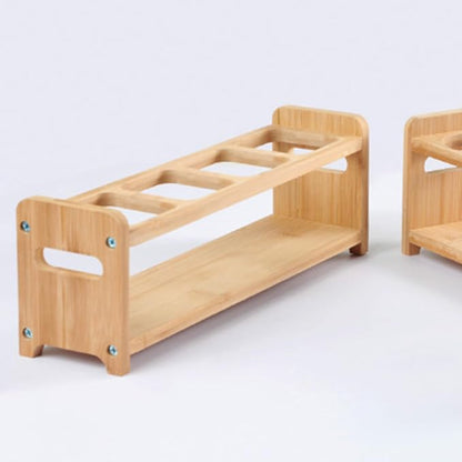4 Holes Oil Bottle Rack, Wood Multifunctional Storage Rack, Anti Slip Seasoning - Image 3