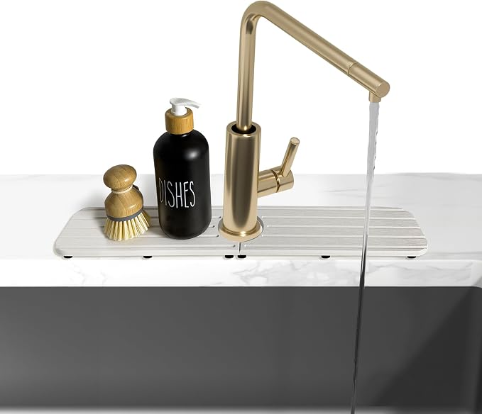 17inch x 4inch Kitchen Sink Faucet Mat, Water Absorbing Stone Faucet Splash - Image 5
