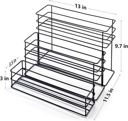 12 Bottle Capacity Coffee Syrup Organizer 3 Tier Coffee Syrup Stand Shelf - Image 2