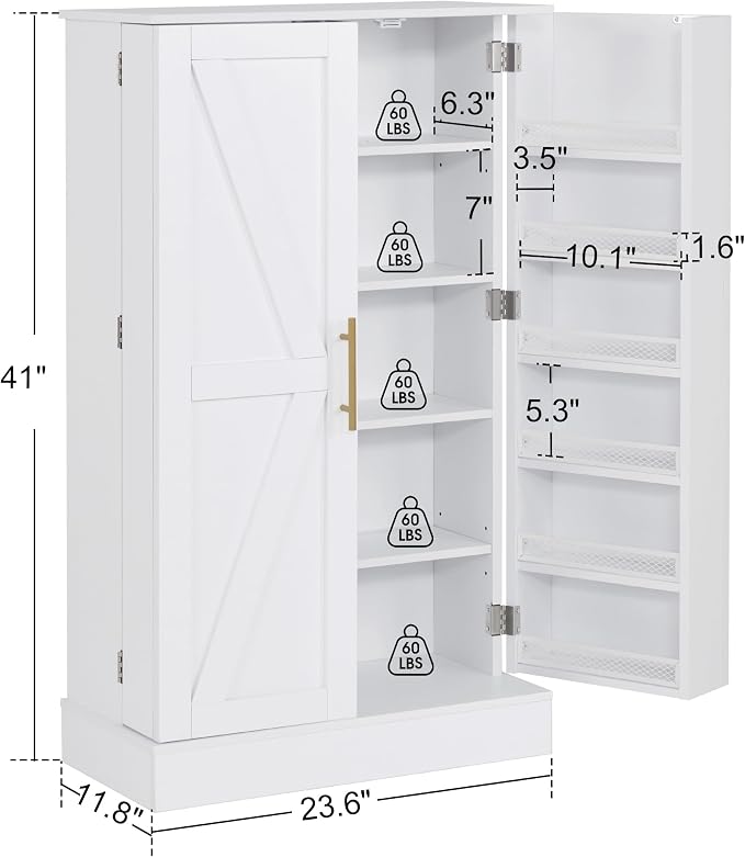 BarberPub Storage Cabinet, Adjustable Shelves, - Image 3