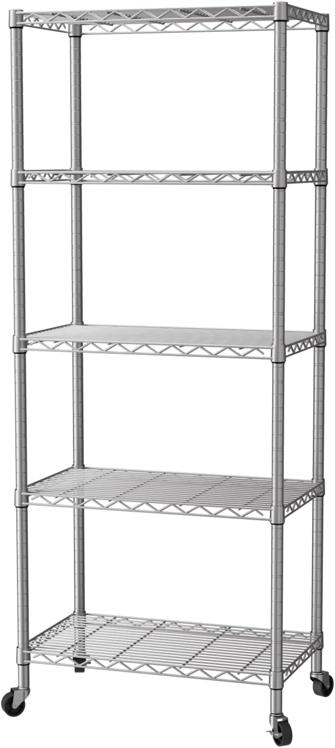 SINGAYE 5 Shelves Storage Shelf Wire Closet Bathroom Organizers Metal Pantry by SINGAYE