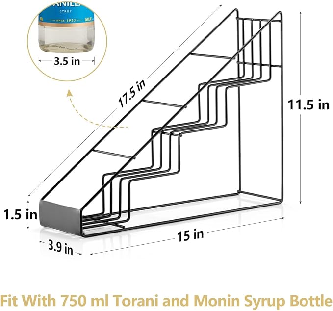 Coffee Syrup Rack for Coffee Bar Accessories, Fits - Image 2