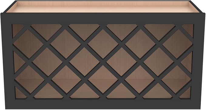 Solid Wood Mocha Wine Bottle Rack Wall Cabinet - Image 4