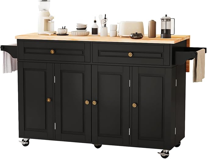 59’’ Rolling Kitchen Island Cart - Image 7