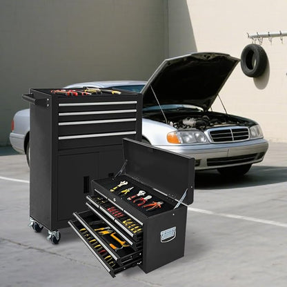 Tool Chest 13-Drawer with Double Door Handle, 2 in 1 Detachable Rolling Tool - Image 4