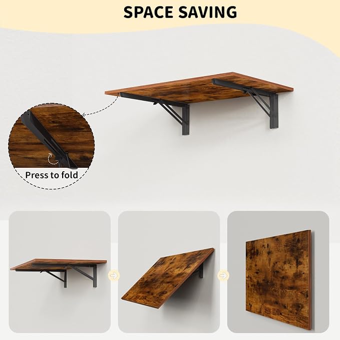 GOYLSER Wall Mounted Folding Table Floating Desk - Image 5