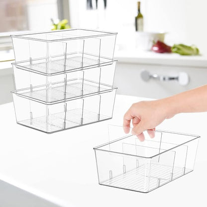 wilfox Pantry Organization, 3 Pack Clear Organizer Bins - Image 4