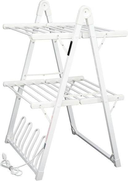 Electric Heated Clothes Drying Rack, Foldable Heated Garment Dryer by SHARNDY