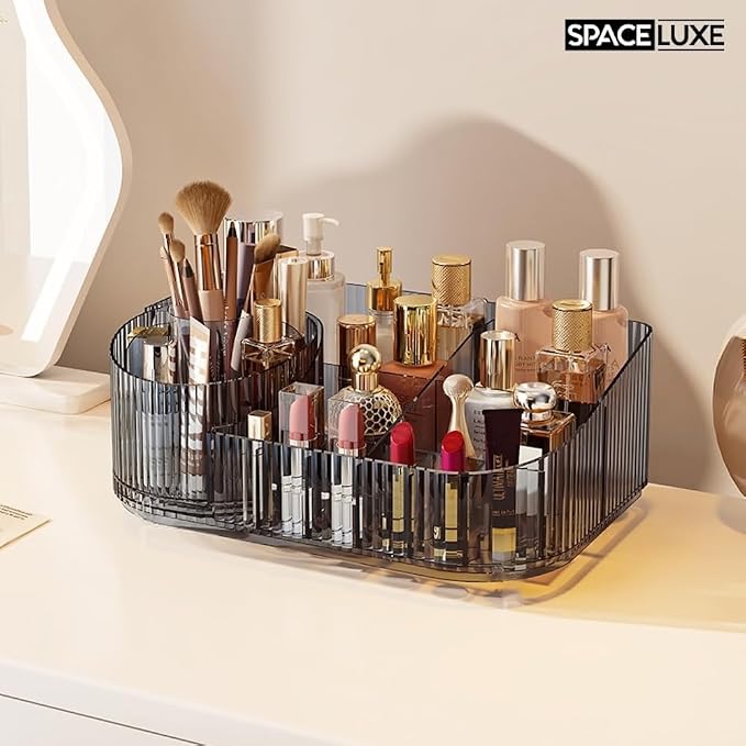 Makeup Organizer with Drawers and 360° Rotating Brush Holder, Large Capacity - Image 3