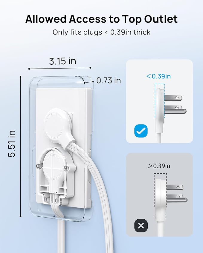 TROND Flat Plug Power Strip - 3ft Extension Cord with Multiple Outlets and 4 - Image 4