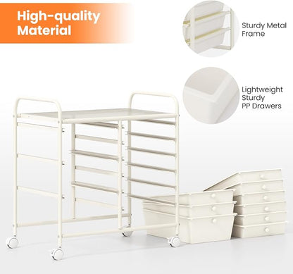 Giantex 9 Drawers Rolling Cart, Classroom Organizers, Storage Cart - Image 7