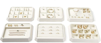 PU Leather Jewelry Display Tray Stackable Jewelry Tray Flat Organizer - Image 4