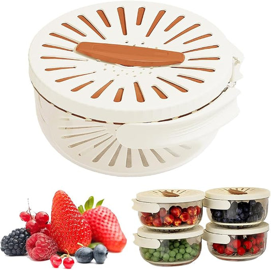 Multi-Functional Fruit and Vegetable Washing Bowl, Fruit Strainer Container by LECDOA