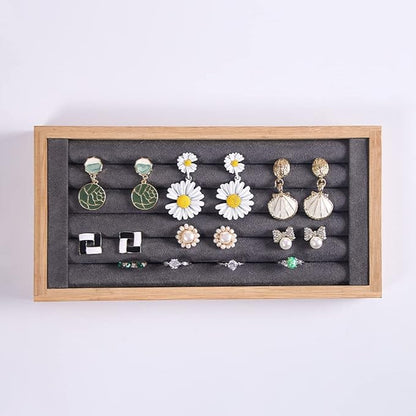 Coward Bamboo Ring Earrings Display Holder Jewelry Storage Tray Organizer - Image 2