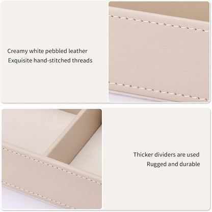 KINGFOM 4-Slot Leather Drawer Tray Desk Stationery Sundries Organizer Storage - Image 7