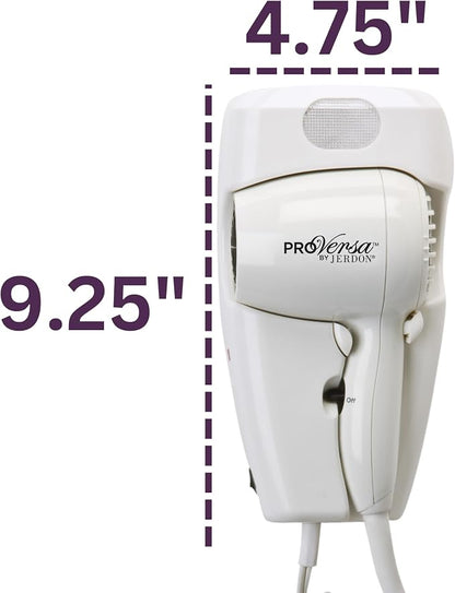 JERDON Wall-Mount Hair Dryer – White - Image 2