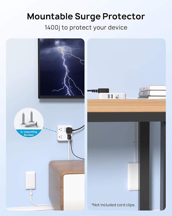 TROND Flat Plug Power Strip - 3ft Extension Cord with Multiple Outlets and 4 - Image 7