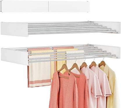 Wall Mounted Clothes Drying Rack Folding Indoor, Foldable Laundry Drying Rack by Vasunray