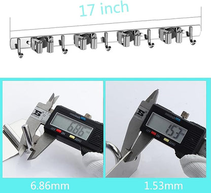 Broom Mop Holder Wall Mount Stainless Steel Tool Hanger Storage Organizer - Image 2