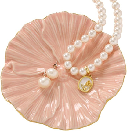 Flower Ring Dish, Ceramic Ring Holder Jewelry Tray Trinket Dish, Fairy by Maxsirui