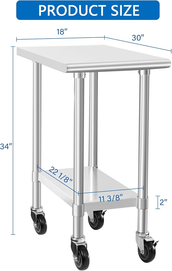 HARDURA Stainless Steel Commercial Table Prep & Work Table - Image 3