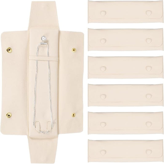 uxcell 6 Pcs Microfiber Necklace Travel Case, Necklace Pouch Storage Bag by uxcell