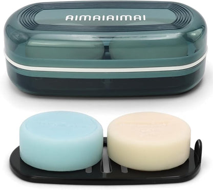 Shampoo Bar Holder Travel Case for Two Bars – Compatible by AIMAIAIMAI
