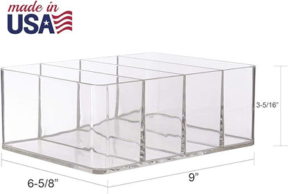 STORi 4-Compartment Clear Plastic Organizer, Rectangular Divided Makeup and - Image 5