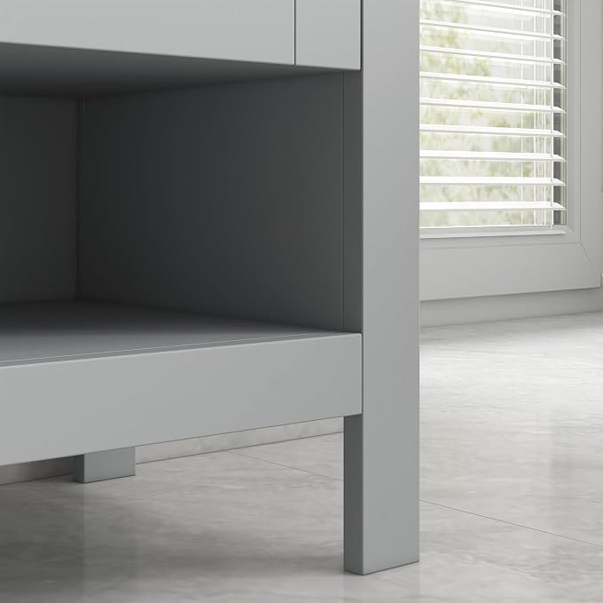 Kleankin Pedestal Sink Storage Cabinet, Under Sink Bathroom Vanity - Image 9