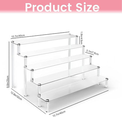 ULENDIS 2 Pack 5 Tier Acrylic Display Risers Stand Shelf, Acrylic Dessert Stands - Image 4