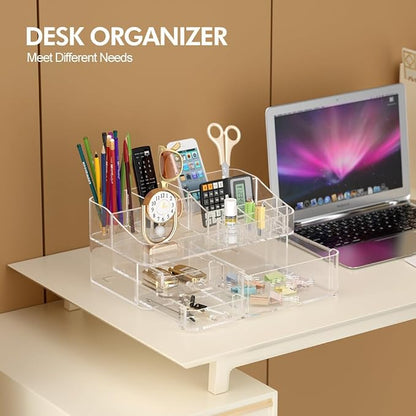 Makeup Organizer for Vanity, Acrylic Large Desk Organizer - Image 7