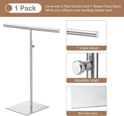 uxcell Necklace Display Stand Adjustable Height Jewelry Rack T Bar Tabletop - Image 4