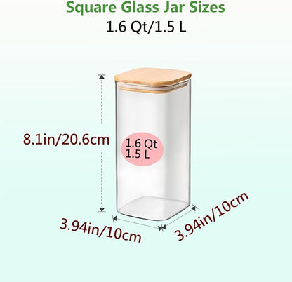 1.6 Qt Square Glass Storage Containers - Image 2