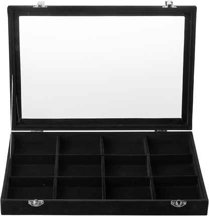 Frebeauty Velvet Jewelry Tray, 12 Grid Jewelry Organizer - Image 2