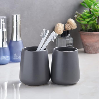 Matte Grey Toothbrush Holders for Bathroom - Image 4