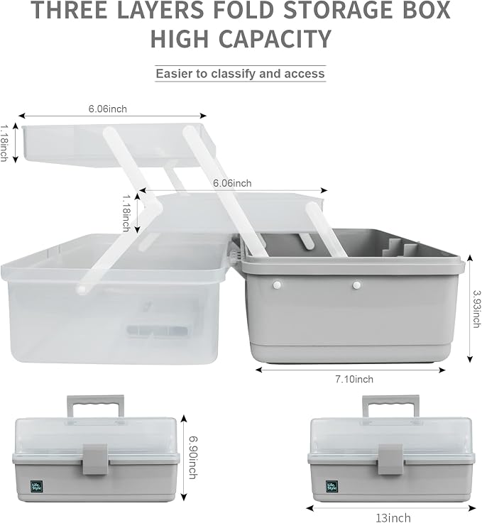 Creahaus 13 inch Art Craft Organizer Storage Box - Image 2