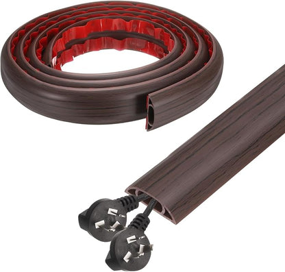 HARFINGTON 6ft Cord Cover Floor W0.6 x H0.33 Inner Channel PVC Hide Extension by HARFINGTON