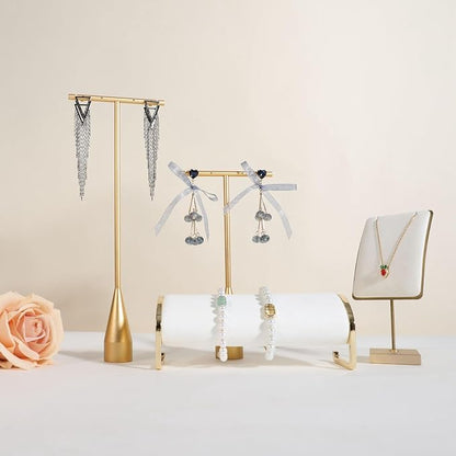 GemeShou 2pcs Gold earring display T bar stand, Big jewelry earring holders - Image 3