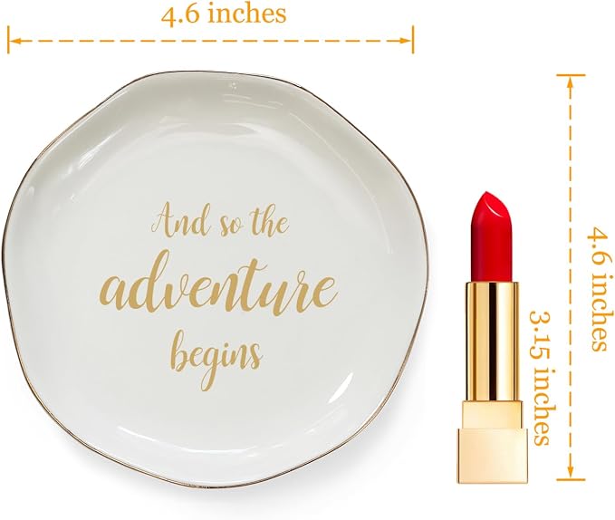 HOME SMILE And So The Adventure Begins Ring Dish-Inspirational Bridal Shower - Image 5