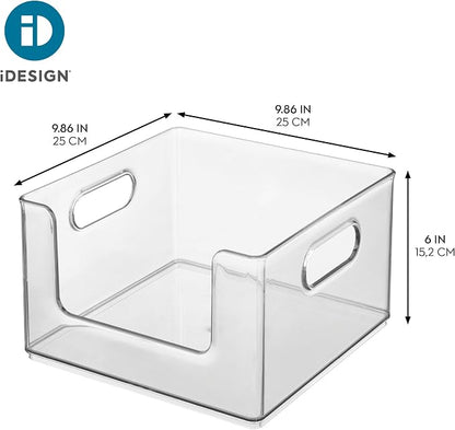 iDesign Stackable Clear Open Front Storage Bin, Easy Access Organizer - Image 4