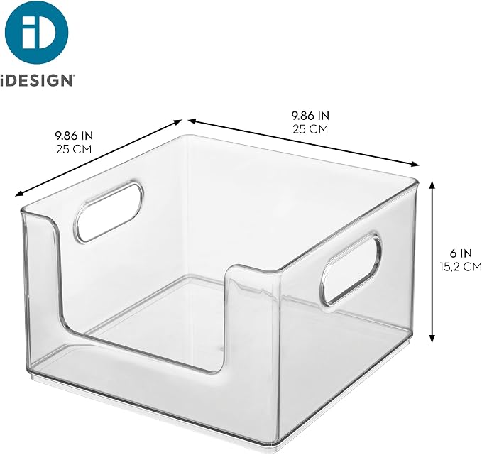 iDesign Stackable Clear Plastic Open Front Storage Bin, Easy Access Organizer - Image 4