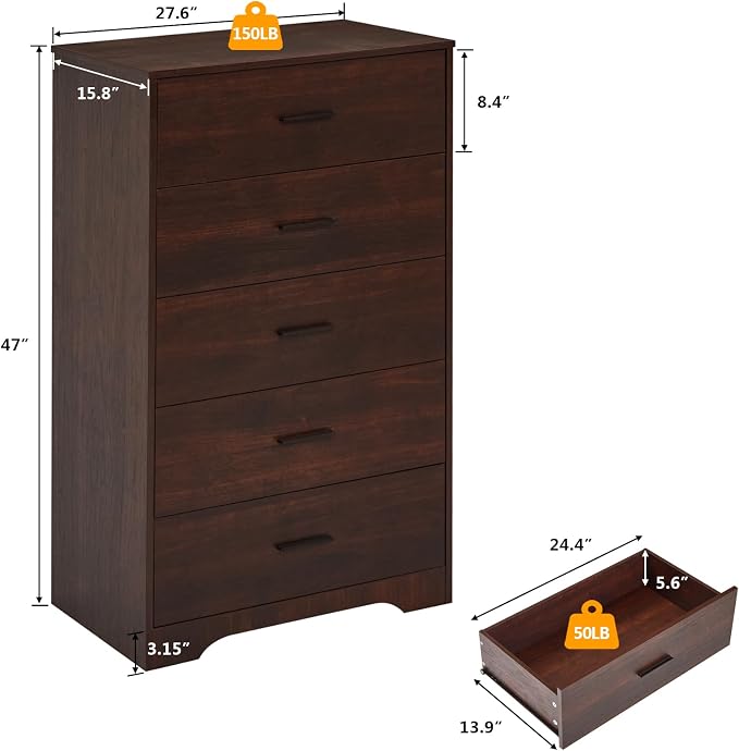LIDYUK Dresser for Bedroom, Wood Dresser - Image 2