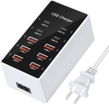USB C Charging Station Cell Phone Wall Charger 10Ports USBC Fast Charging Power by Unknown