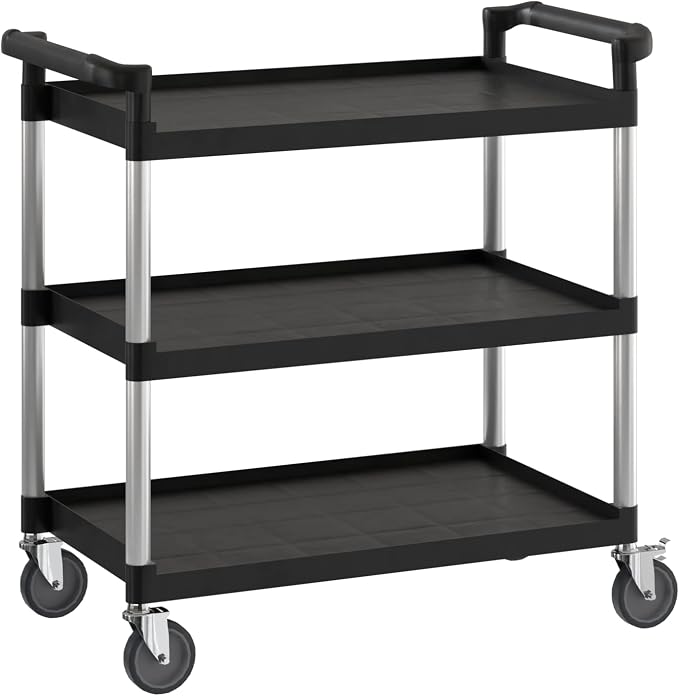 Black Utility/Bussing Cart by Krollen+Industrial