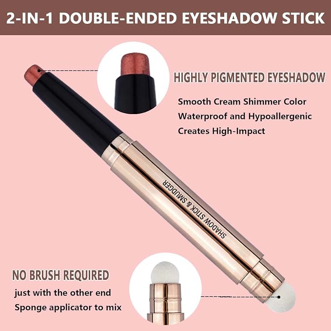 Rose Red Eyeshadow Stick Makeup, Highlighter Matte Cream Eye Shadow Pencil - Image 3