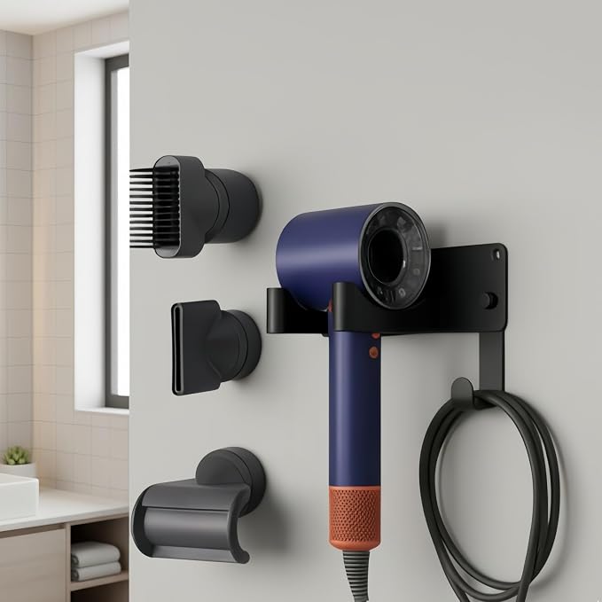 Hair Dryer Holder, Hair Dryer Holder Wall Mounted Self Adhesive Hairdryer - Image 7