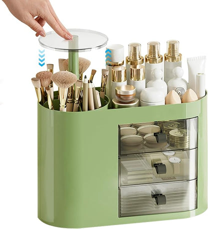 DASITON Makeup Organizer with 3 Drawers, Automatic Lifting Makeup Brush Holder by DASITON
