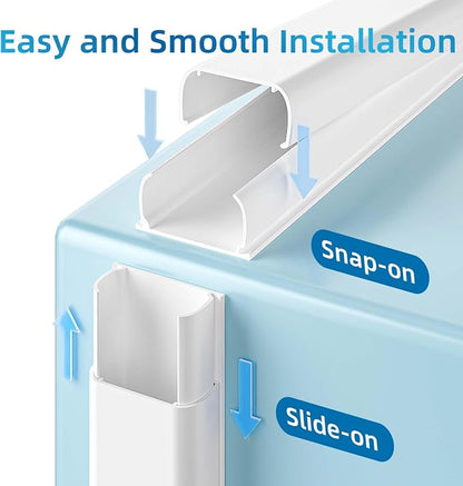 Yecaye 235in Wall Cord Hider for 2-3 Cords, On-Wall Cord Cover Channel - Image 4